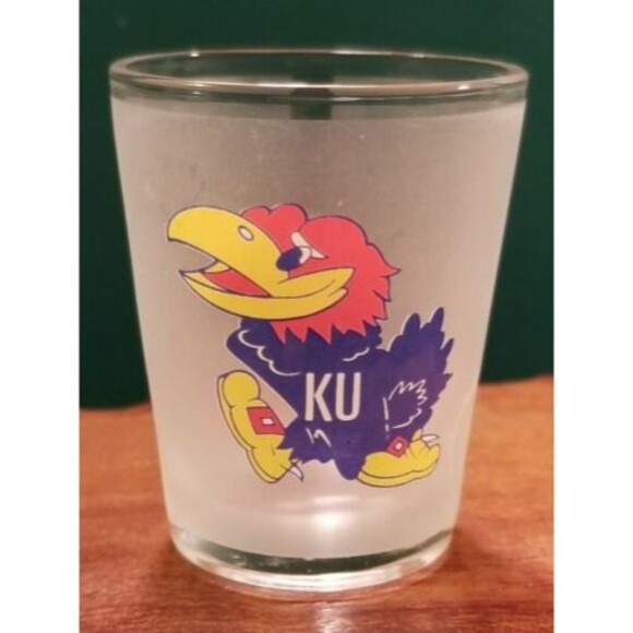 University of Kansas Jayhawks Shot Glass KU NCAA Basketball Big 12 - Picture 1 of 2
